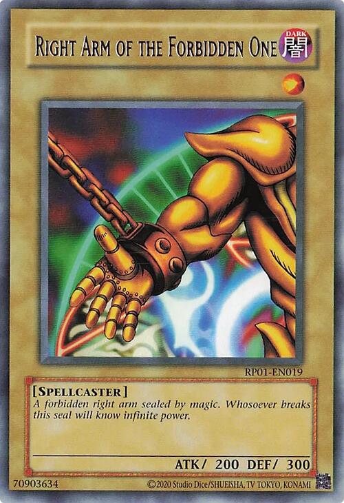 Right Arm of the Forbidden One [RP01-EN019] Rare | Exor Games Truro