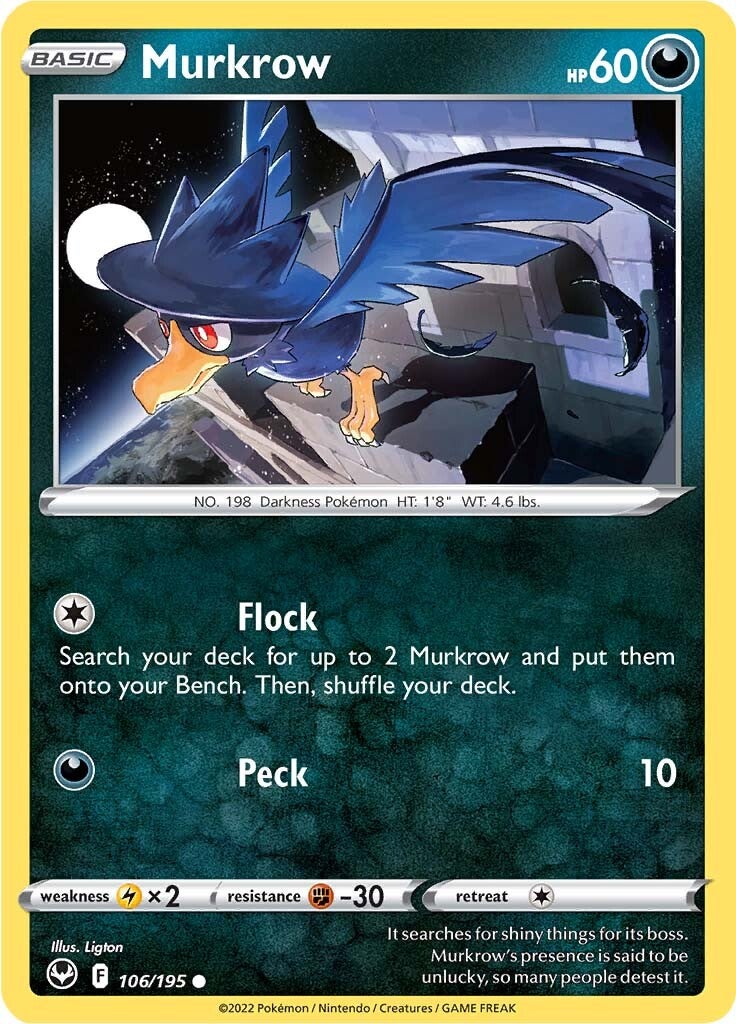 Murkrow (106/195) [Sword & Shield: Silver Tempest] | Exor Games Truro