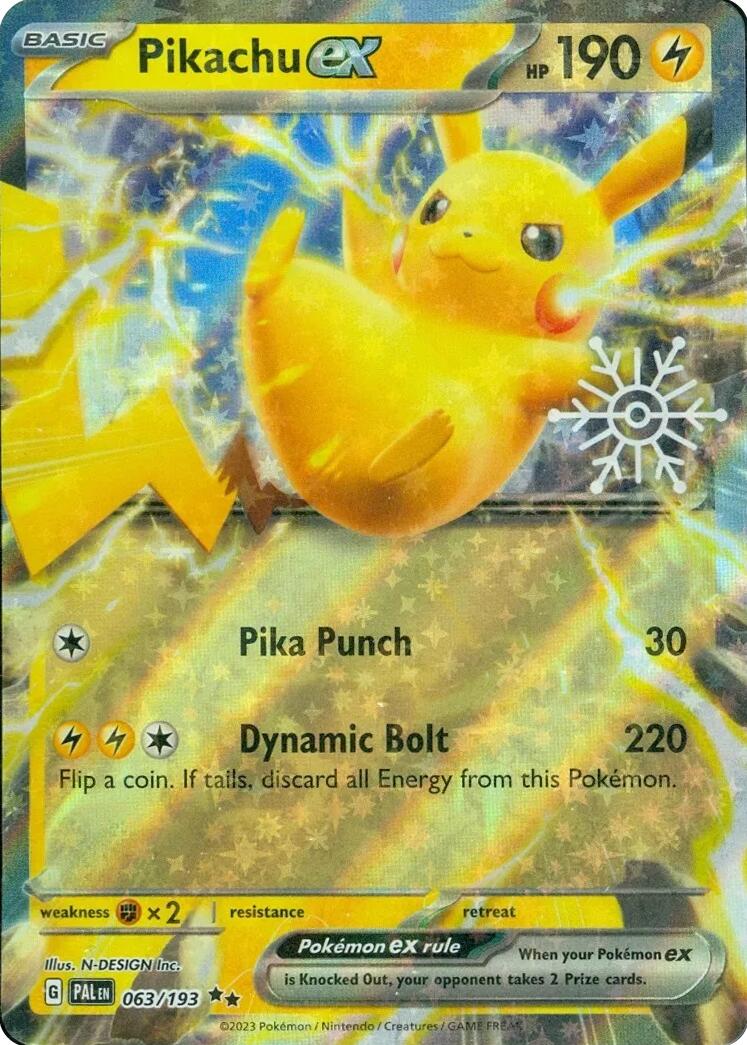 Pikachu ex (063/193) (Holiday Calendar) [Miscellaneous Cards] | Exor Games Truro