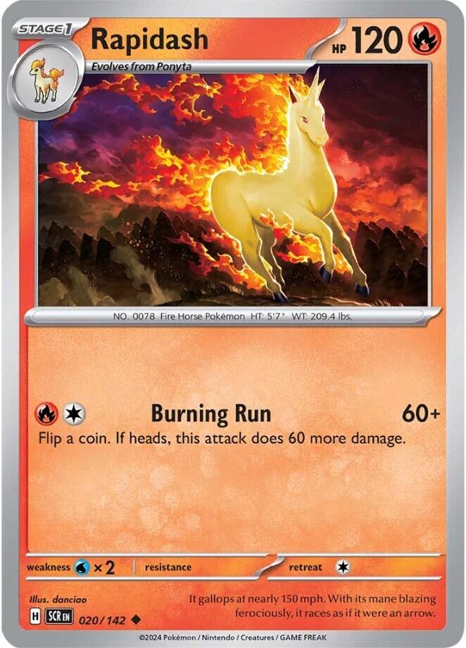 Rapidash (020/142) [Scarlet & Violet: Stellar Crown] | Exor Games Truro