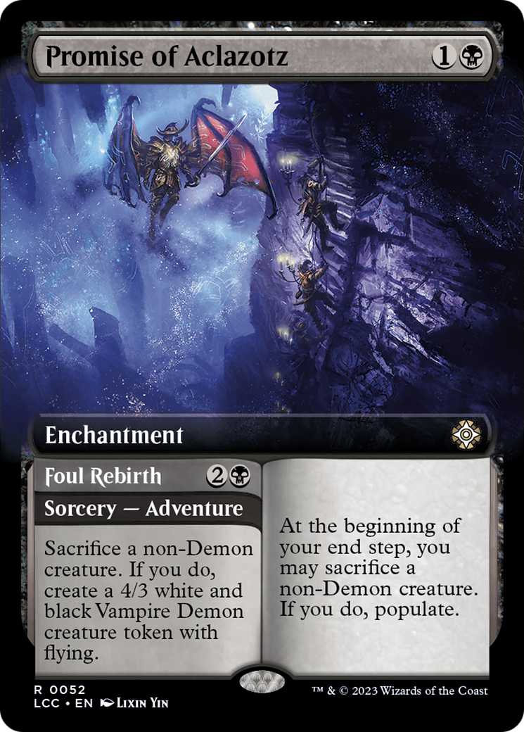 Promise of Aclazotz // Foul Rebirth (Extended Art) [The Lost Caverns of Ixalan Commander] | Exor Games Truro