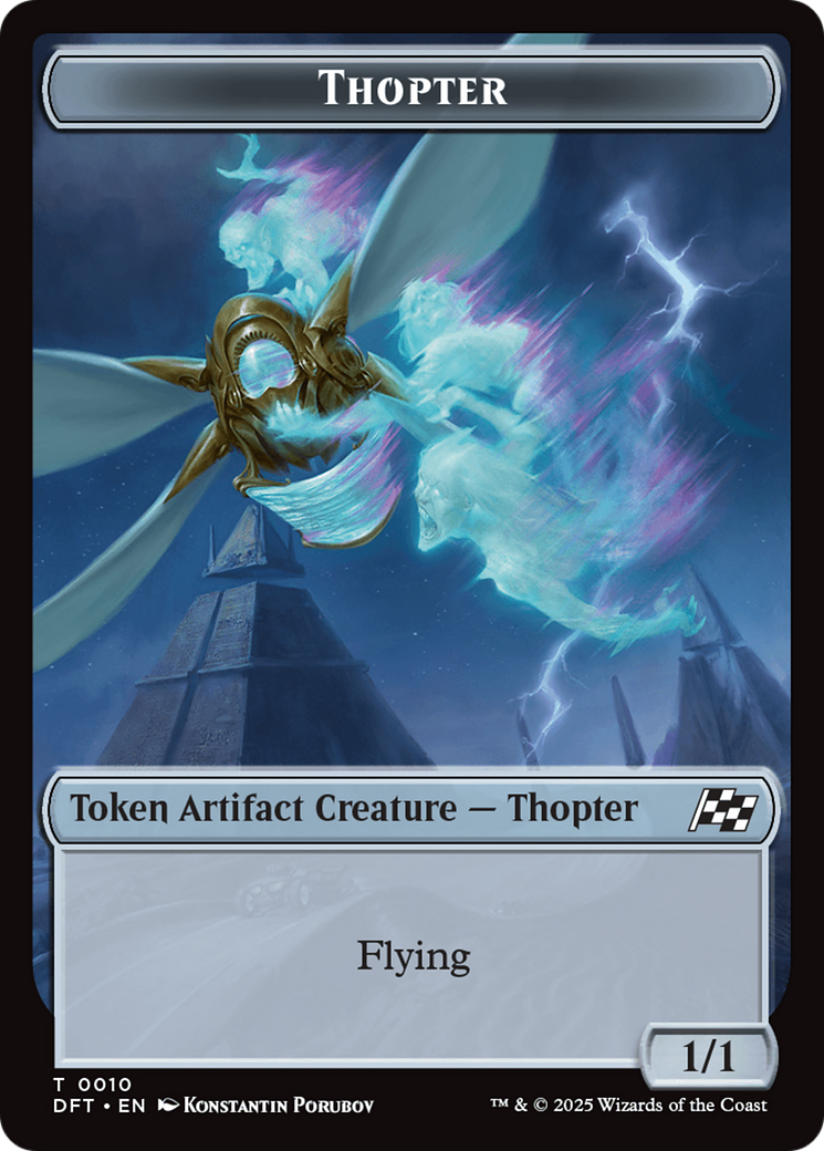 Golem (0014) // Thopter (0010) Double-Sided Token [Aetherdrift Tokens] | Exor Games Truro