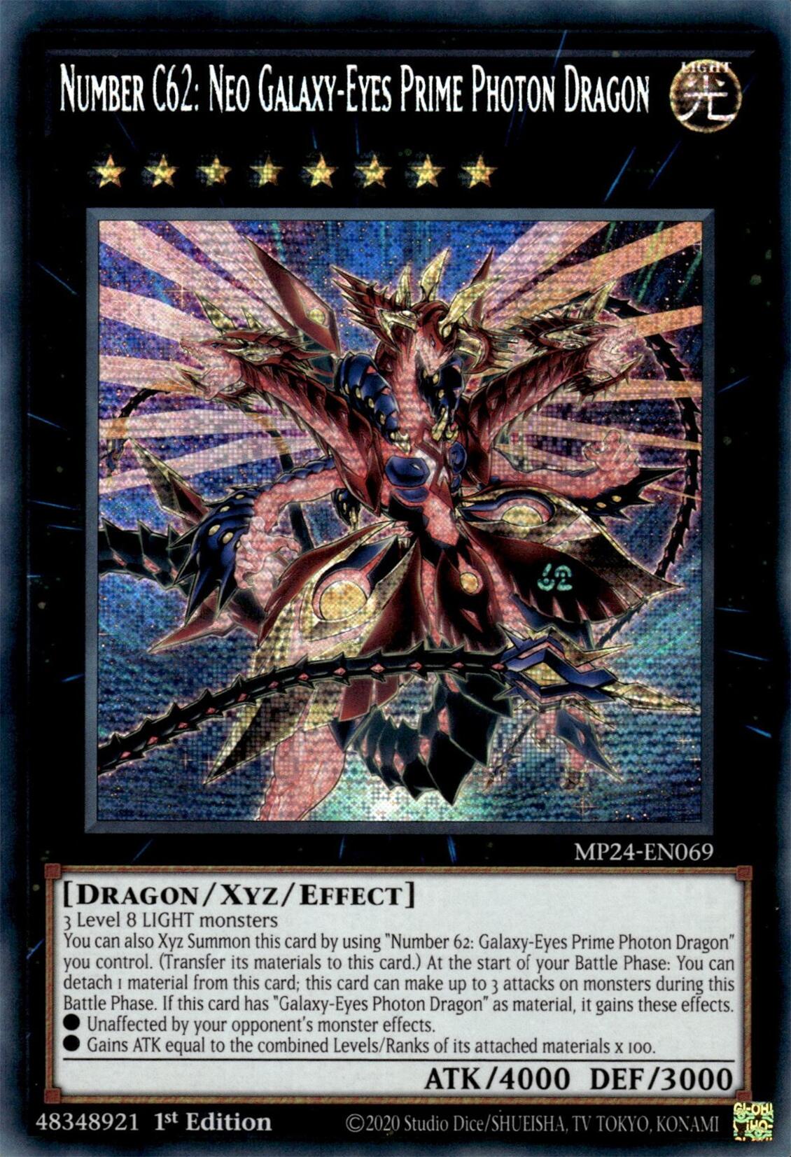 Number C62: Neo Galaxy-Eyes Prime Photon Dragon [MP24-EN069] Prismatic Secret Rare | Exor Games Truro