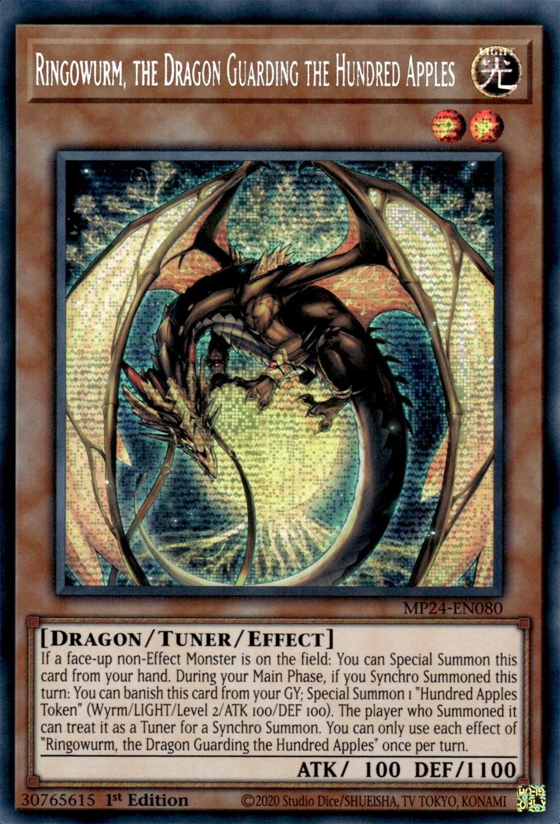 Ringowurm, the Dragon Guarding the Hundred Apples [MP24-EN080] Prismatic Secret Rare | Exor Games Truro