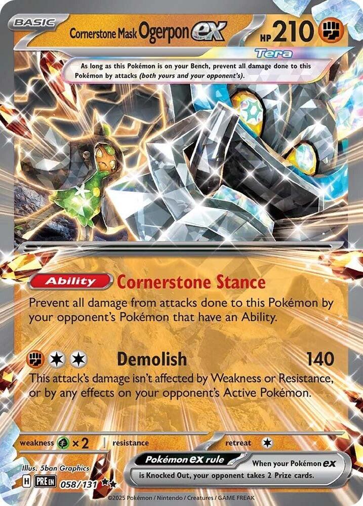 Cornerstone Mask Ogerpon ex (058/131) [Scarlet & Violet: Prismatic Evolutions] | Exor Games Truro