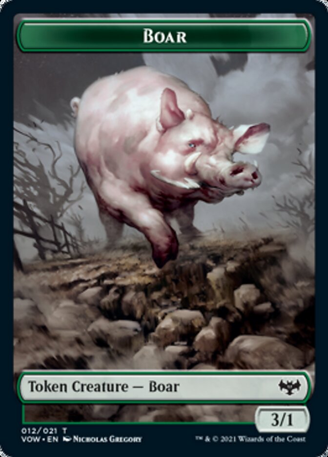 Wolf (011) // Boar Double-Sided Token [Innistrad: Crimson Vow Tokens] | Exor Games Truro