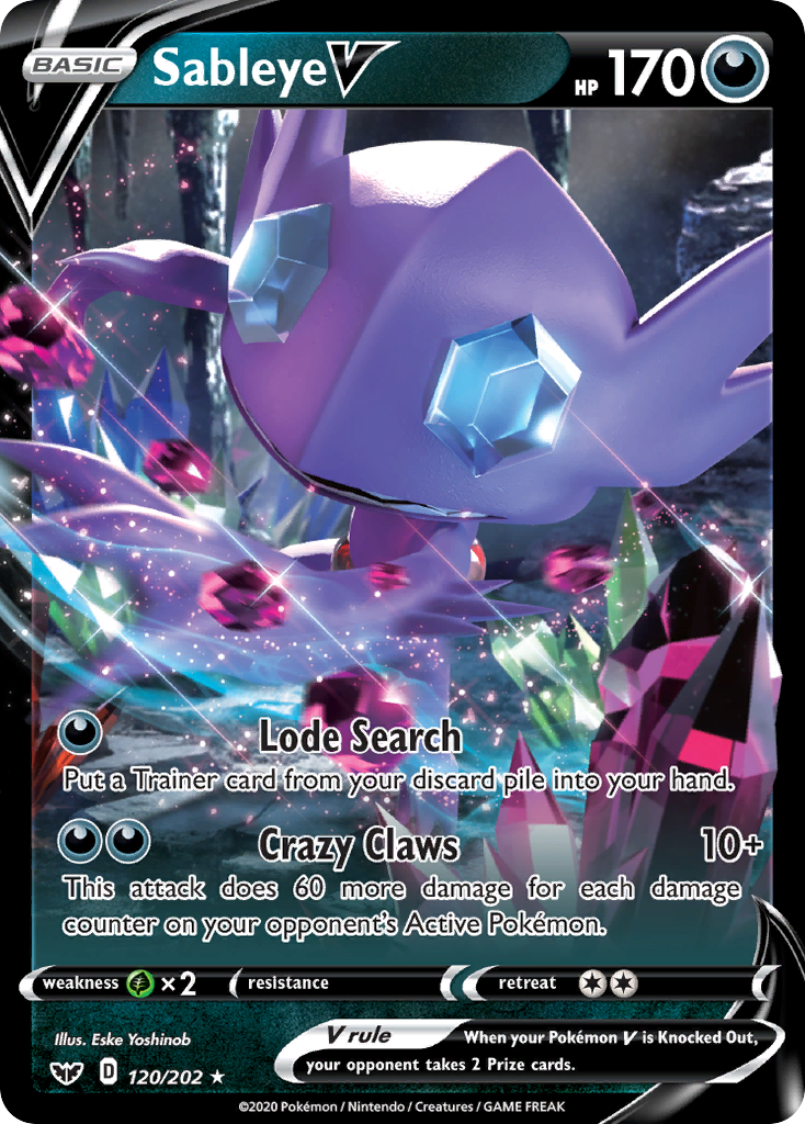 Sableye V (120/202) [Sword & Shield: Base Set] | Exor Games Truro