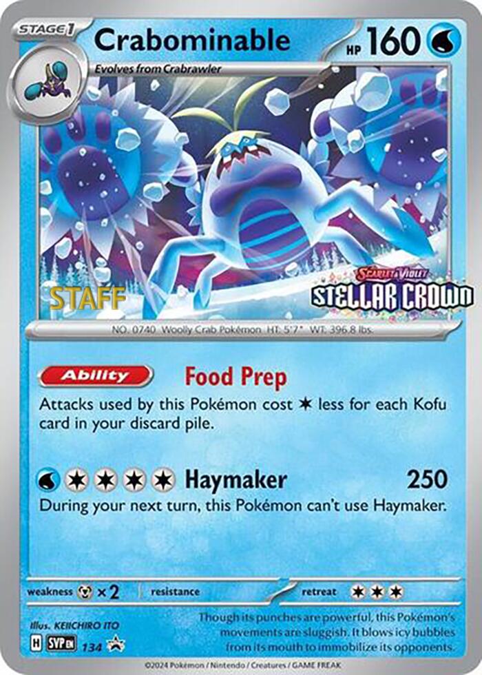 Crabominable (134/142) (Staff Promo) [Scarlet & Violet: Black Star Promos] | Exor Games Truro