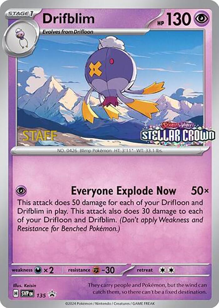 Drifblim (135) (Staff Promo) [Scarlet & Violet: Black Star Promos] | Exor Games Truro