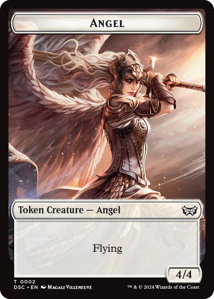 Angel // Glimmer Double-Sided Token [Duskmourn: House of Horror Commander Tokens] | Exor Games Truro