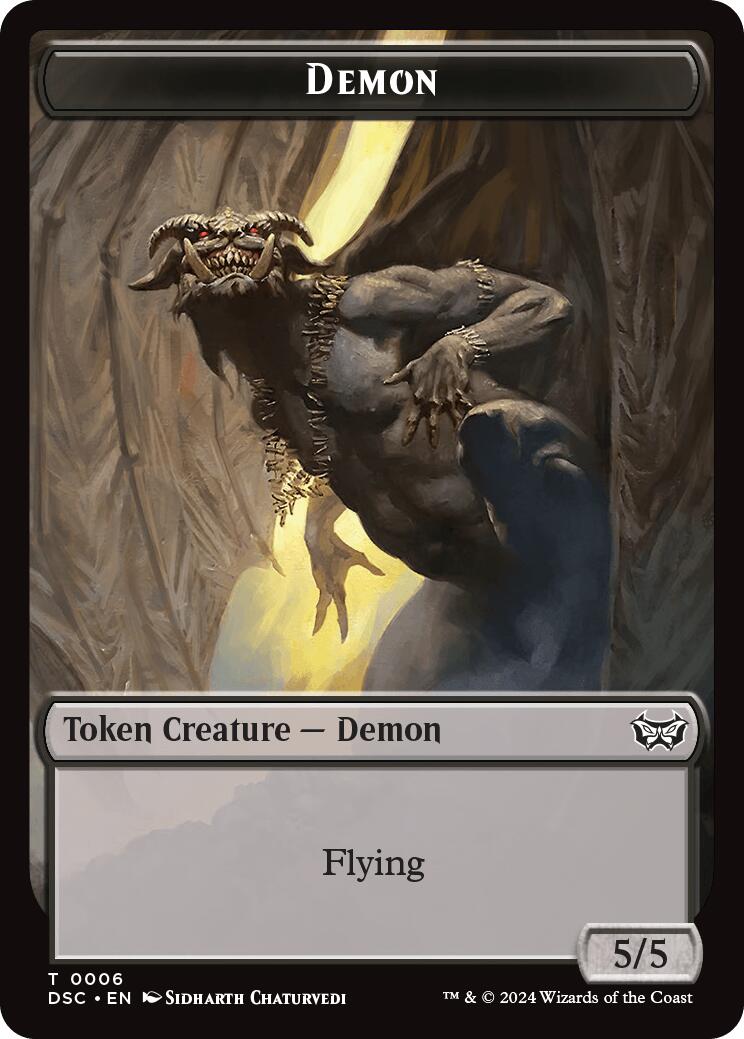 Demon // Bird Double-Sided Token [Duskmourn: House of Horror Commander Tokens] | Exor Games Truro