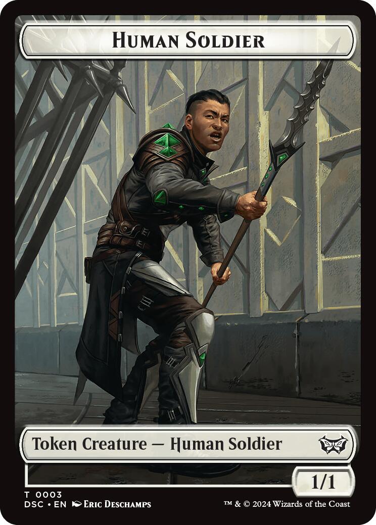 Human soldier // Scarecrow Double-Sided Token [Duskmourn: House of Horror Commander Tokens] | Exor Games Truro