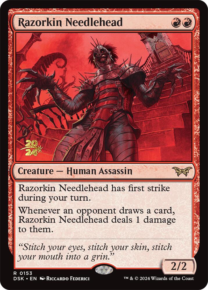 Razorkin Needlehead [Duskmourn: House of Horror Prerelease Promos] | Exor Games Truro