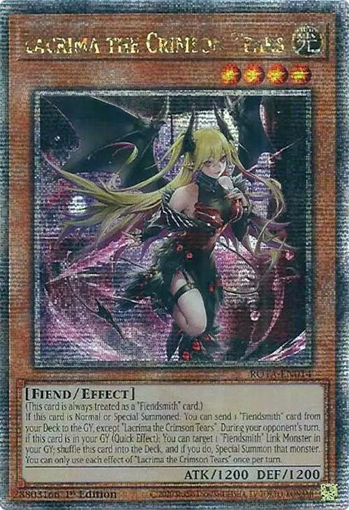Lacrima the Crimson Tears (Quarter Century Secret Rare) [ROTA-EN014] Quarter Century Secret Rare | Exor Games Truro