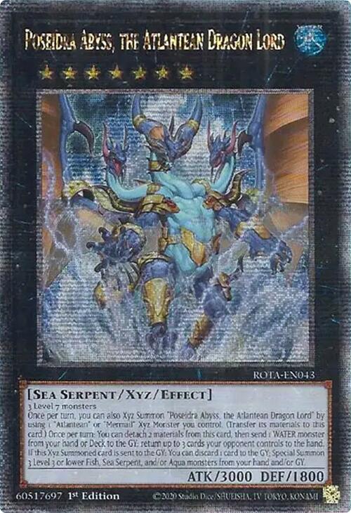 Poseidra Abyss, the Atlantean Dragon Lord (Quarter Century Secret Rare) [ROTA-EN043] Quarter Century Secret Rare | Exor Games Truro