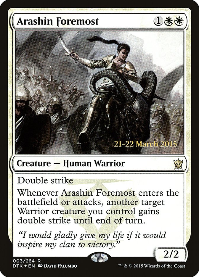 Arashin Foremost [Dragons of Tarkir Prerelease Promos] | Exor Games Truro