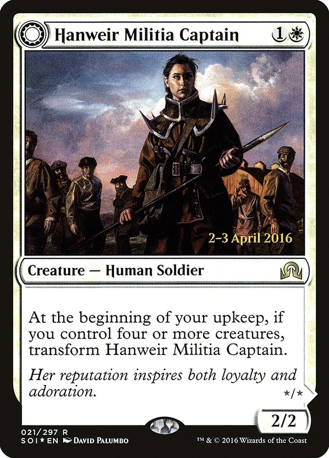 Hanweir Militia Captain // Westvale Cult Leader [Shadows over Innistrad Prerelease Promos] | Exor Games Truro