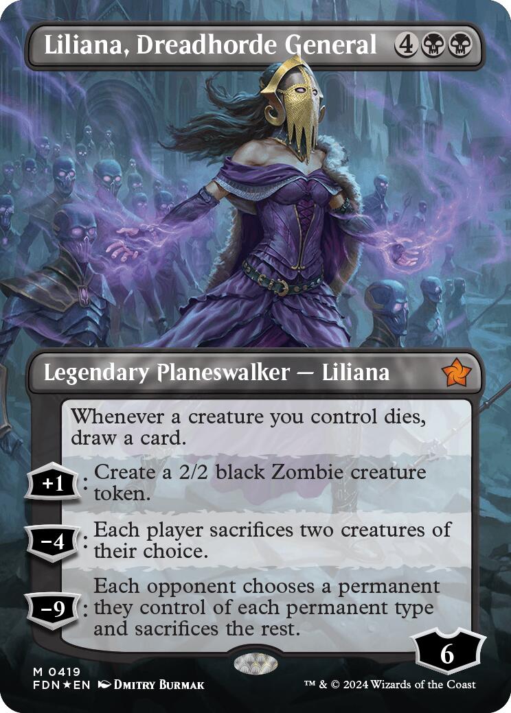 Liliana, Dreadhorde General (Borderless) (Mana Foil) [Foundations] | Exor Games Truro