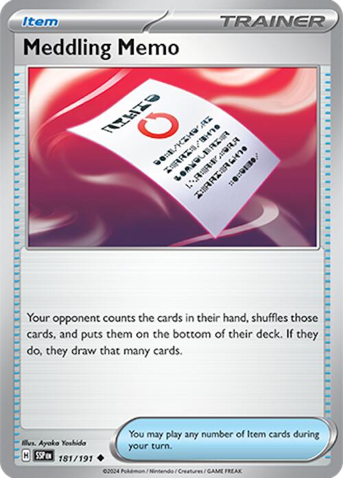 Meddling Memo (181/191) [Scarlet & Violet: Surging Sparks] | Exor Games Truro