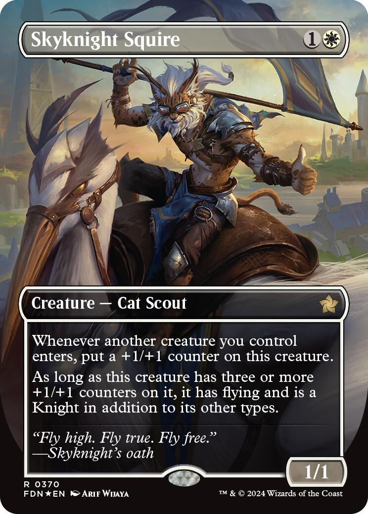 Skyknight Squire (Borderless) (Mana Foil) [Foundations] | Exor Games Truro