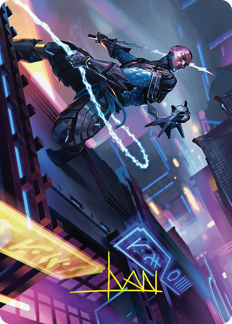 Kaito, Cunning Infiltrator Art Card (51/54) (Gold-Stamped Signature) [Foundations Art Series] | Exor Games Truro