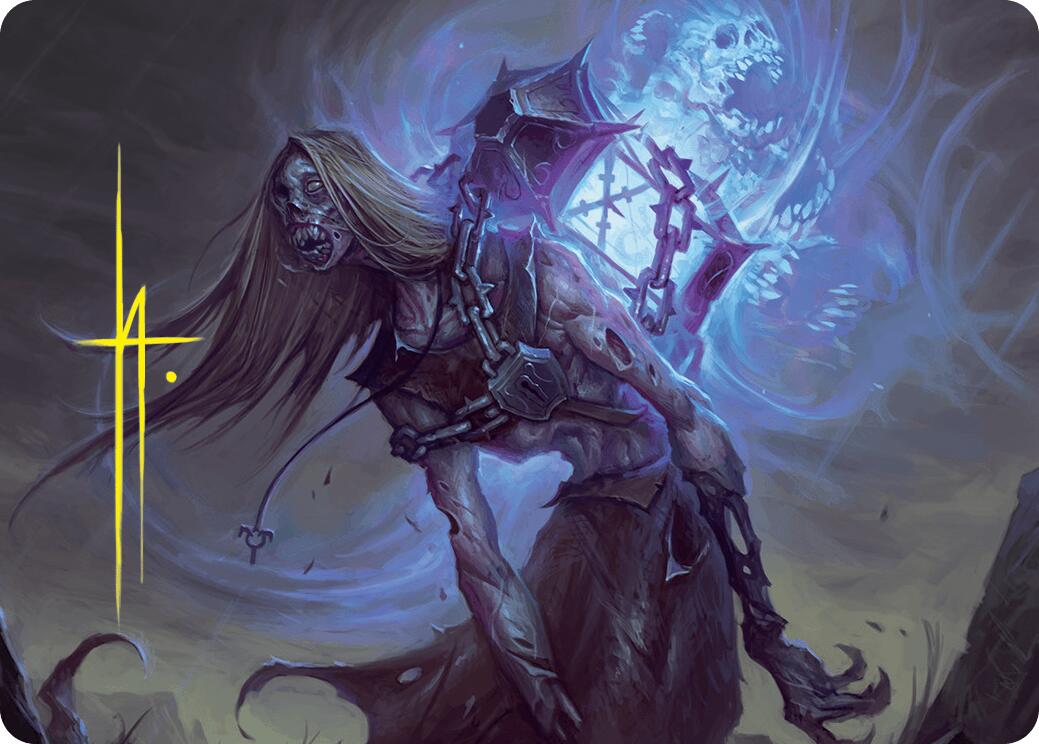 Soul-Shackled Zombie Art Card (9/54) (Gold-Stamped Signature) [Foundations Art Series] | Exor Games Truro