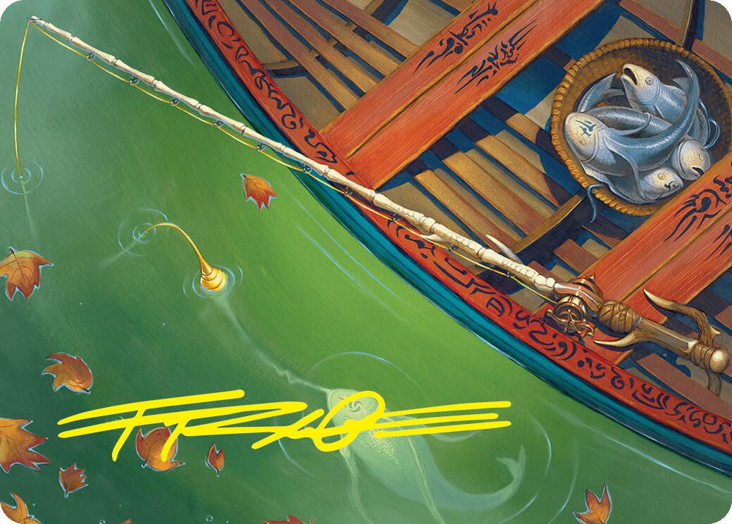 Fishing Pole Art Card (18/54) (Gold-Stamped Signature) [Foundations Art Series] | Exor Games Truro
