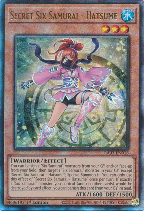Secret Six Samurai - Hatsume (UTR) [RA03-EN016] Prismatic Ultimate Rare | Exor Games Truro