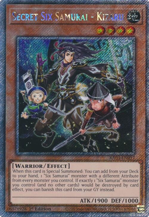 Secret Six Samurai - Kizaru (Platinum Secret Rare) [RA03-EN017] Platinum Secret Rare | Exor Games Truro