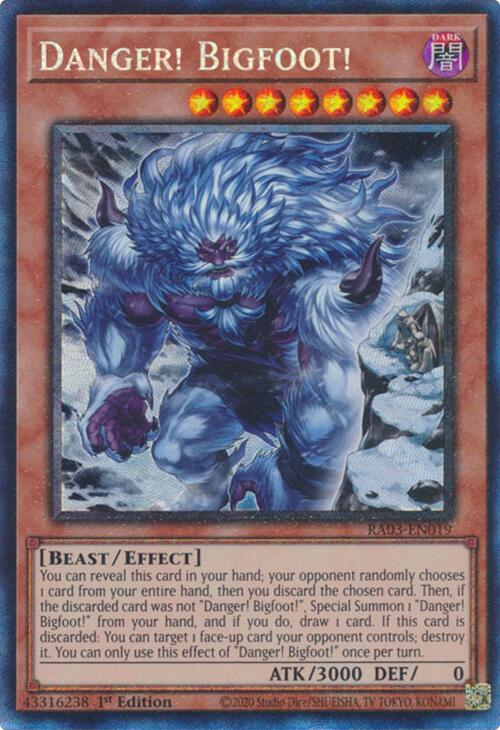 Danger! Bigfoot! (Alternate Art) (CR) [RA03-EN019] Prismatic Collector's Rare | Exor Games Truro
