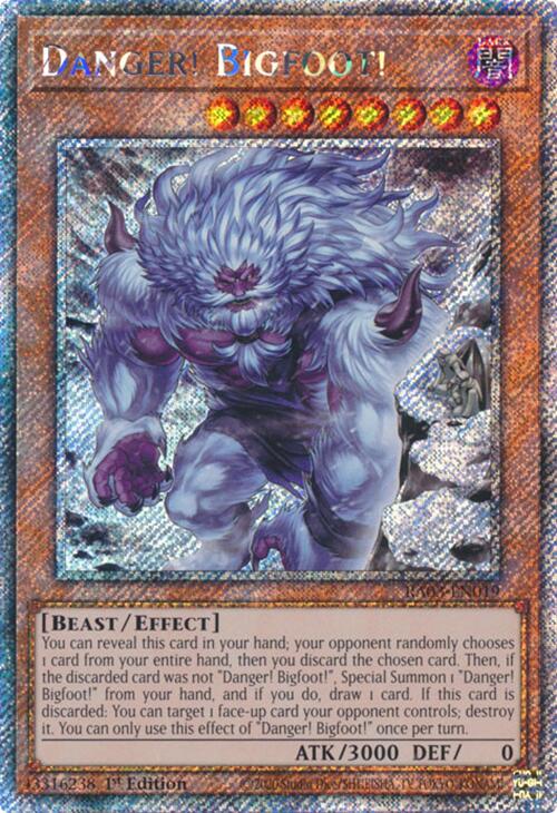 Danger! Bigfoot! (Alternate Art) (Platinum Secret Rare) [RA03-EN019] Platinum Secret Rare | Exor Games Truro
