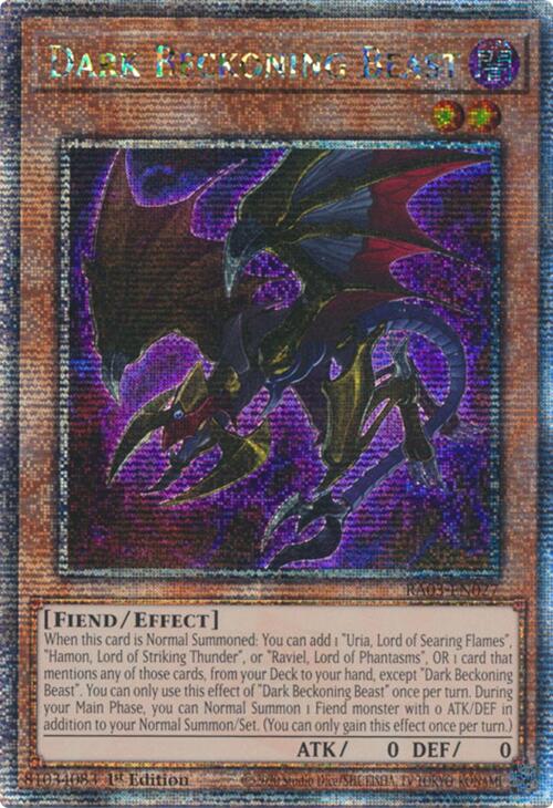 Dark Beckoning Beast (Quarter Century Secret Rare) [RA03-EN027] Quarter Century Secret Rare | Exor Games Truro
