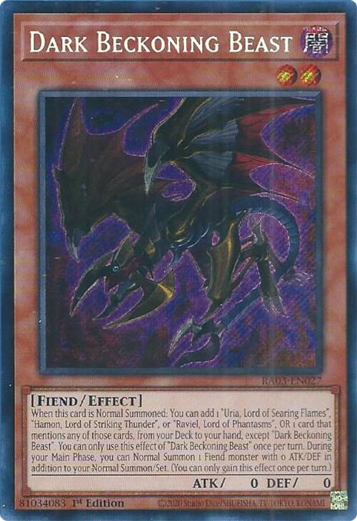 Dark Beckoning Beast (Secret Rare) [RA03-EN027] Secret Rare | Exor Games Truro