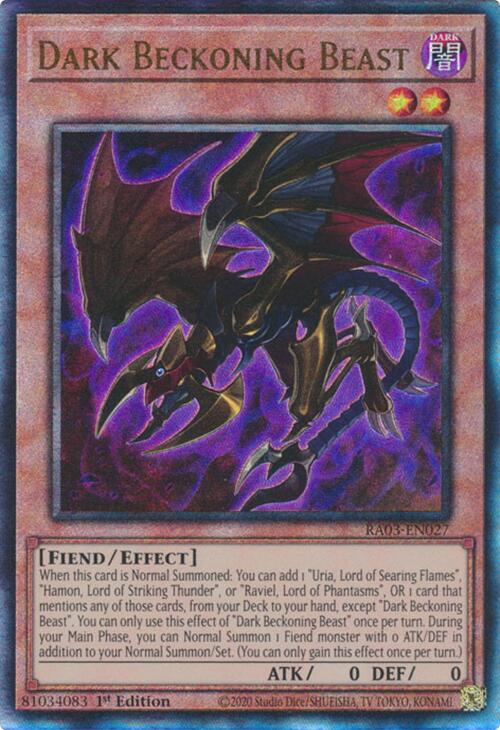 Dark Beckoning Beast (UTR) [RA03-EN027] Prismatic Ultimate Rare | Exor Games Truro