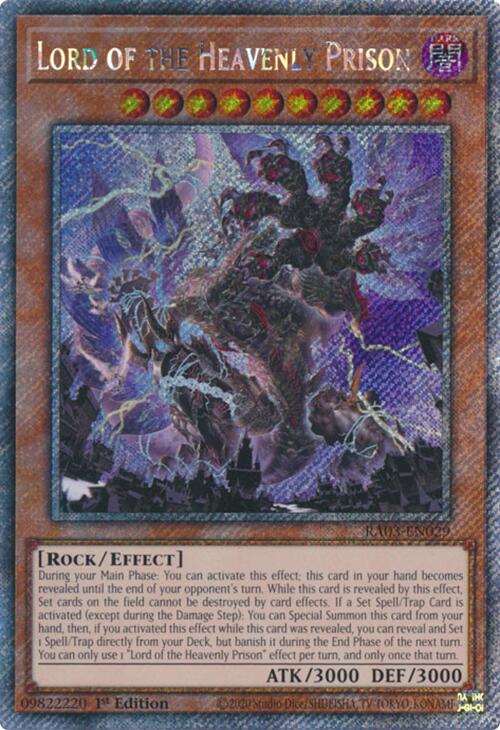 Lord of the Heavenly Prison (Platinum Secret Rare) [RA03-EN029] Platinum Secret Rare | Exor Games Truro