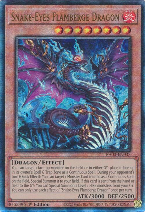 Snake-Eyes Flamberge Dragon (UTR) [RA03-EN033] Prismatic Ultimate Rare | Exor Games Truro
