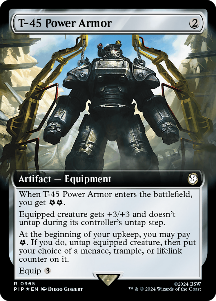 T-45 Power Armor (Extended Art) (Surge Foil) [Fallout] | Exor Games Truro