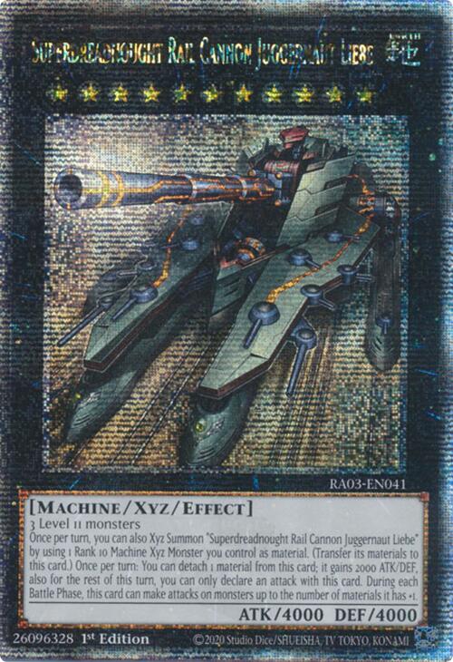 Superdreadnought Rail Cannon Juggernaut Liebe (Quarter Century Secret Rare) [RA03-EN041] Quarter Century Secret Rare | Exor Games Truro