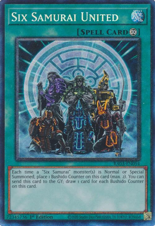 Six Samurai United (CR) [RA03-EN054] Prismatic Collector's Rare | Exor Games Truro