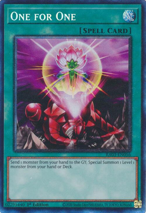 One for One (Alternate Art) (CR) [RA03-EN056] Prismatic Collector's Rare | Exor Games Truro