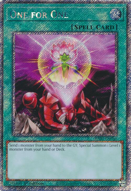 One for One (Platinum Secret Rare) [RA03-EN056] Platinum Secret Rare | Exor Games Truro