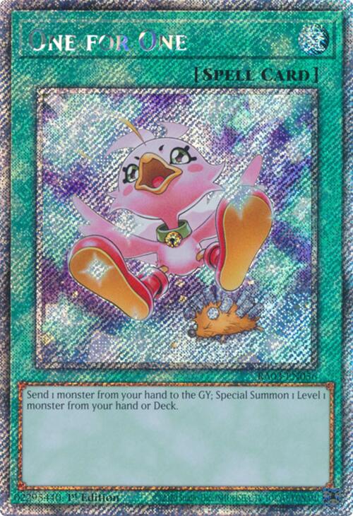 One for One (Alternate Art) (Platinum Secret Rare) [RA03-EN056] Platinum Secret Rare | Exor Games Truro