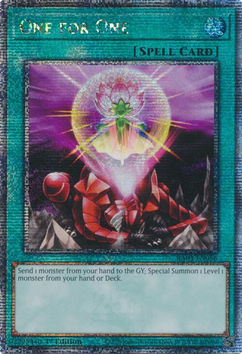 One for One (Quarter Century Secret Rare) [RA03-EN056] Quarter Century Secret Rare | Exor Games Truro