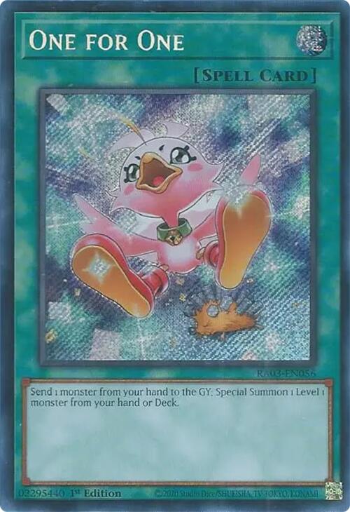 One for One (Alternate Art) (Secret Rare) [RA03-EN056] Secret Rare | Exor Games Truro