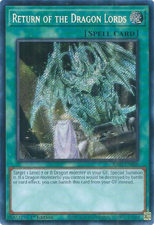 Return of the Dragon Lords (Secret Rare) [RA03-EN060] Secret Rare | Exor Games Truro