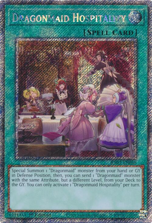 Dragonmaid Hospitality (Platinum Secret Rare) [RA03-EN068] Platinum Secret Rare | Exor Games Truro