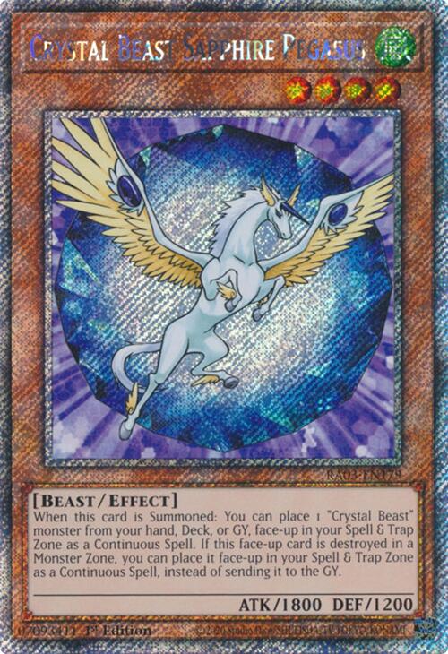 Crystal Beast Sapphire Pegasus (Platinum Secret Rare) [RA03-EN179] Platinum Secret Rare | Exor Games Truro