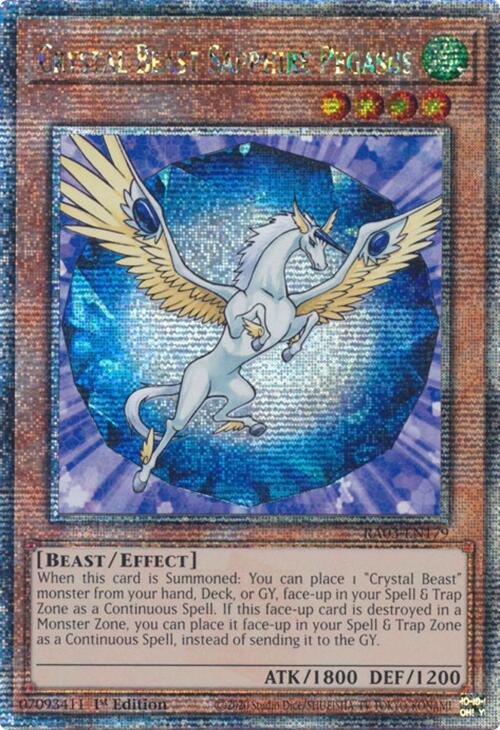 Crystal Beast Sapphire Pegasus (Quarter Century Secret Rare) [RA03-EN179] Quarter Century Secret Rare | Exor Games Truro