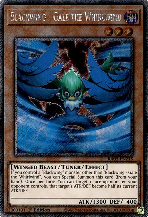Blackwing - Gale the Whirlwind (Platinum Secret Rare) [RA03-EN215] Platinum Secret Rare | Exor Games Truro