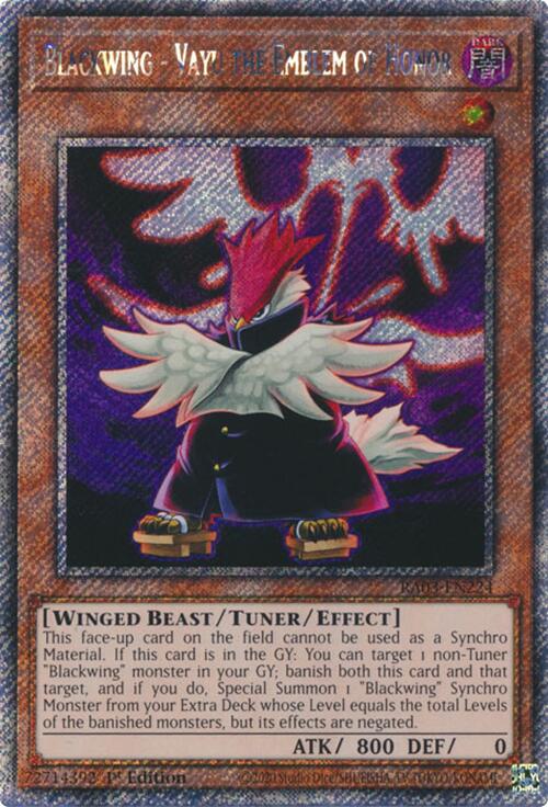 Blackwing - Vayu the Emblem of Honor (Platinum Secret Rare) [RA03-EN224] Platinum Secret Rare | Exor Games Truro